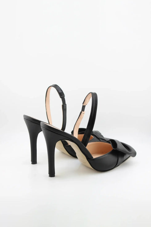 Sante Pointed Toe Slingback Heels with Bow